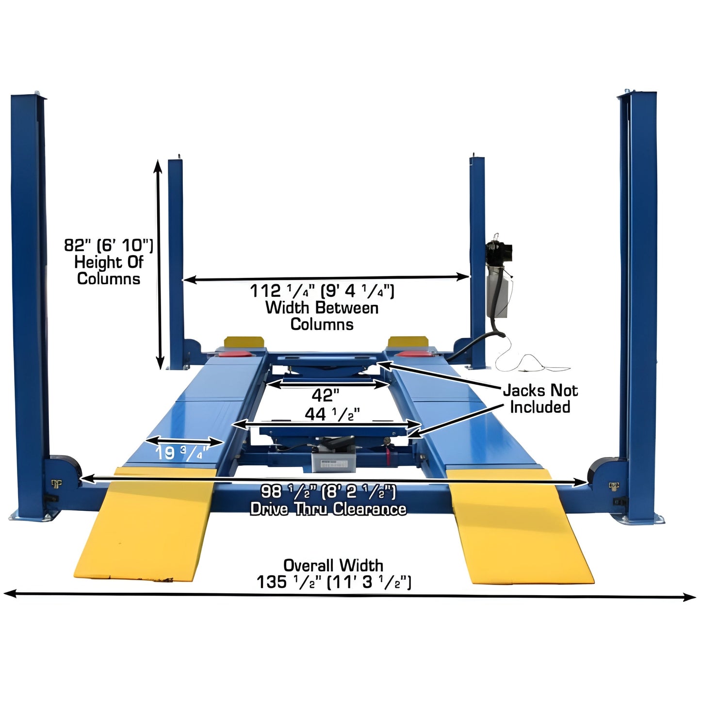 Atlas 412A Alignment 4 Post Lift + RJ6 Rolling Jacks Combo - ATEATTD-412A-COMBO-FPD