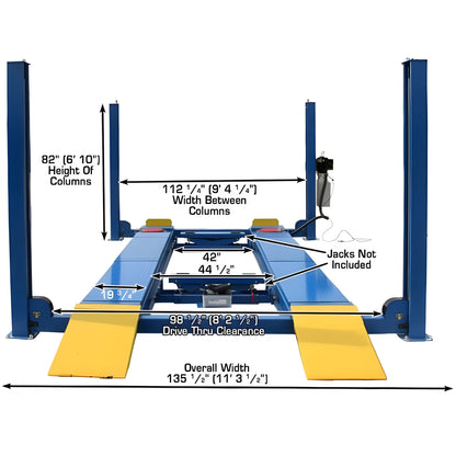 Atlas 412A Alignment 4 Post Lift + RJ6 Rolling Jacks Combo - ATEATTD-412A-COMBO-FPD