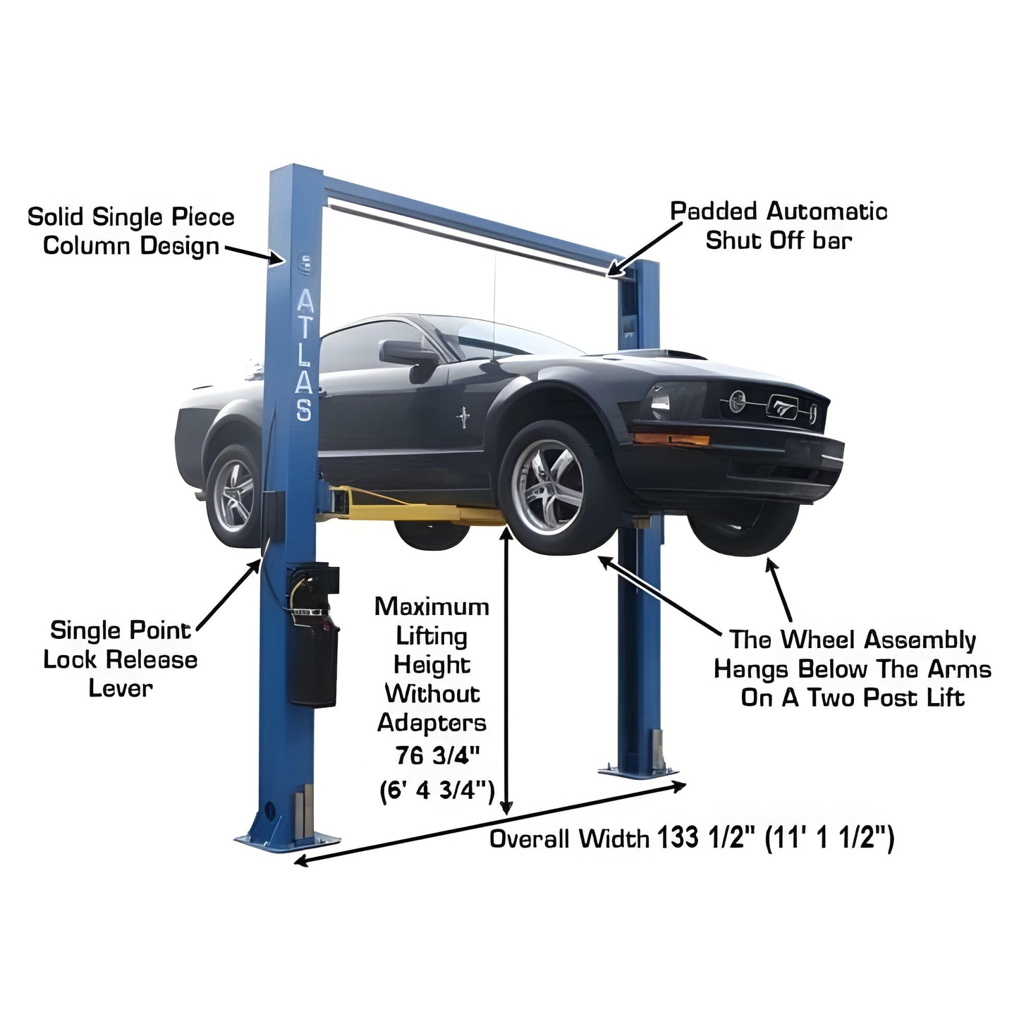 Atlas 9OHSC 2-Post Lift + Lawn Mower Adapter Combo - ATEATTD-9OHSC-COMBO-FPD