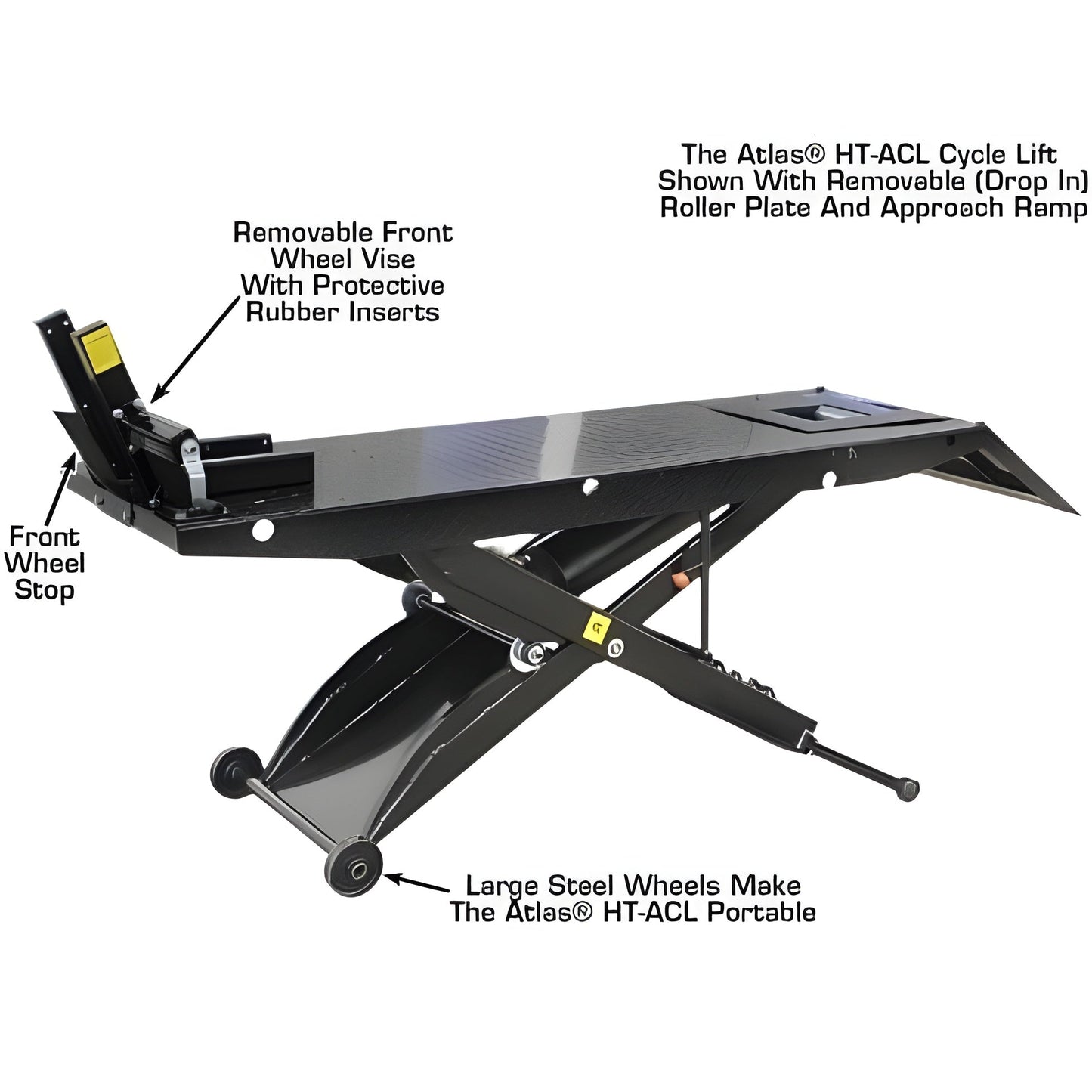 Atlas ACL Motorcycle Lift w/ Roller Plate - ATEHT-ACL-FPD