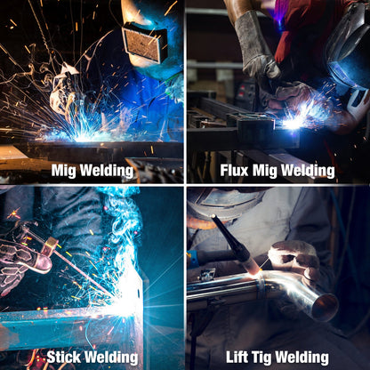 BILT HARD 250A MIG Welder, Gas MIG/Flux Core MIG/Lift TIG/Stick 4-in-1 Welding Machine, 110V/220V Multi-Process Welder w/LED Display, IGBT Inverter - WLD-1603