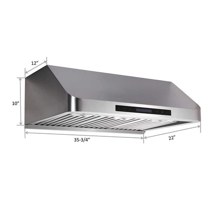 Combo Awoco 36” Freestanding 6 Burners Range with 36'' RH-S10-36E Under Cabinet Range Hood - JK36A1-T-NG+RH-S10-36E