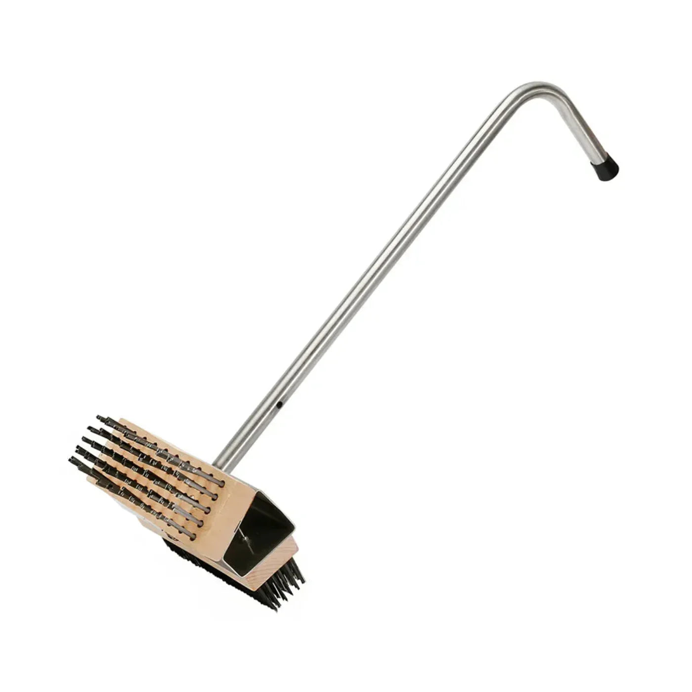 CAC China Broiler/Grill Brush 2-Head W/ 28" SS Hdl Case of 6 Pcs - B2BG-28D