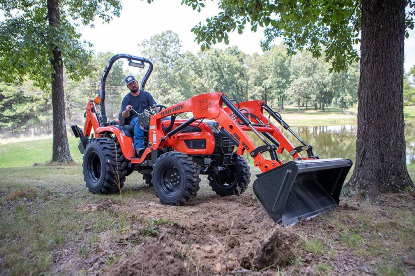 Bad Boy 30 Series 25HP Compact Tractor with Backhoe & Industrial Tires - BB3026HILB