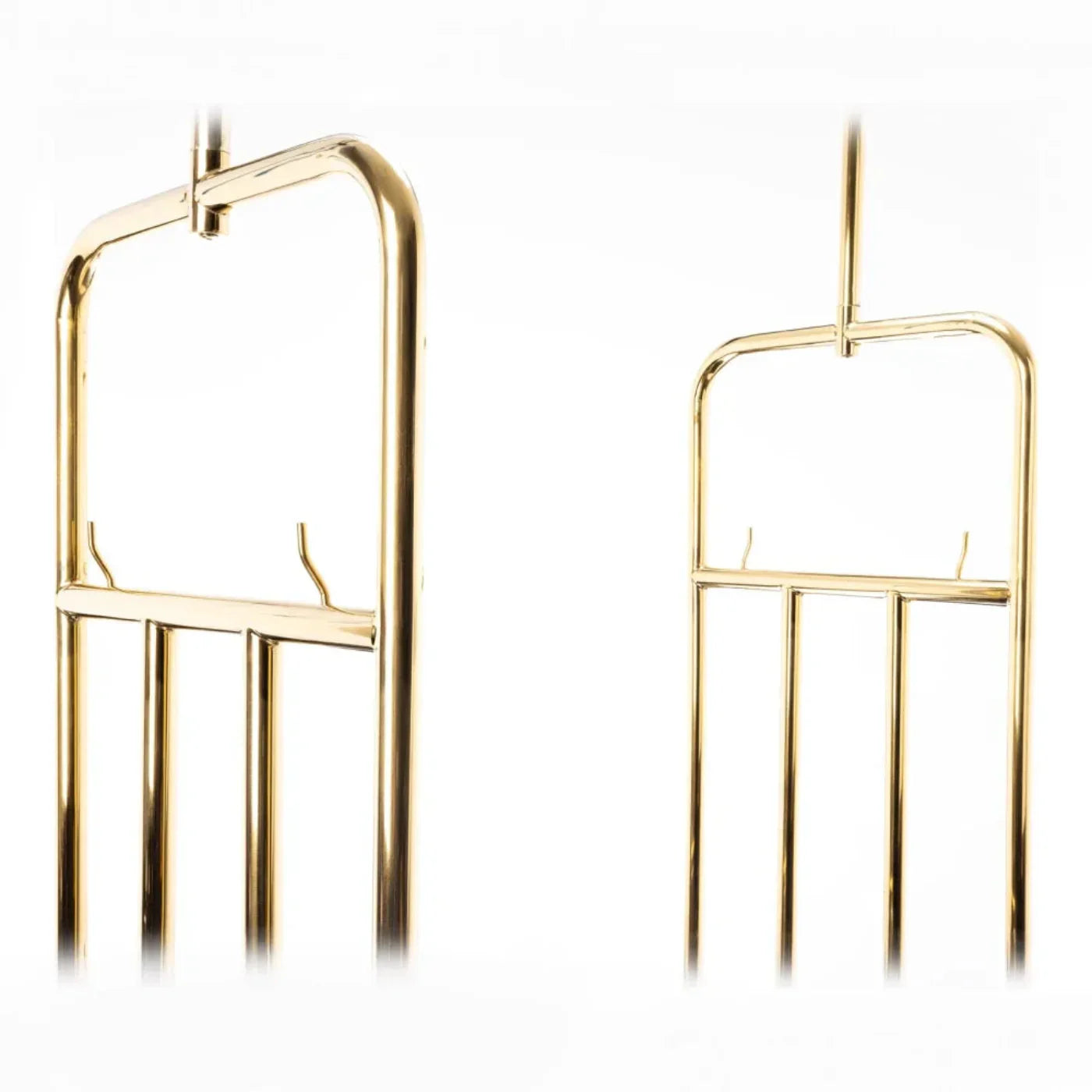 Hospitality 1 Source BCF107TG Contemporary Bellman's Cart — Titanium Gold - 8" semi-pneumatic wheels - BCF107TG