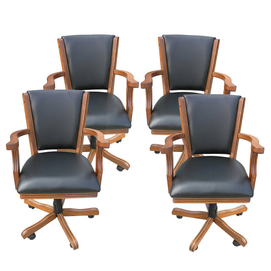 Hathaway Kingston Oak Swivel Poker Arm Chairs - Set of 4 - BG2351CH