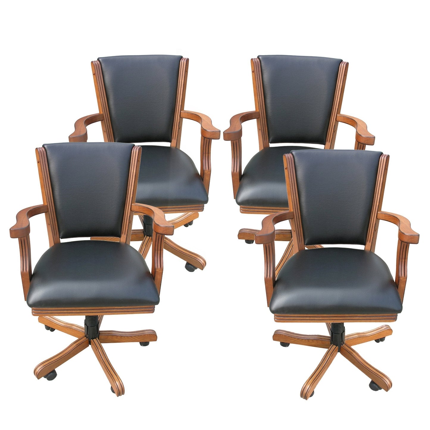 Hathaway Kingston Oak Swivel Poker Arm Chairs - Set of 4 - BG2351CH
