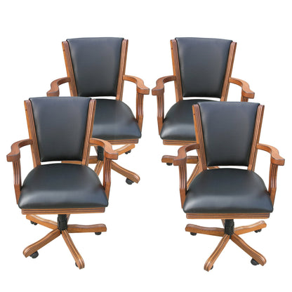 Hathaway Kingston Oak Swivel Poker Arm Chairs - Set of 4 - BG2351CH