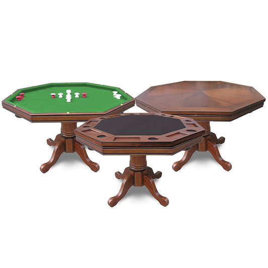 Hathaway Kingston Oak Octagon 3 in 1 Poker Table - BG2351T