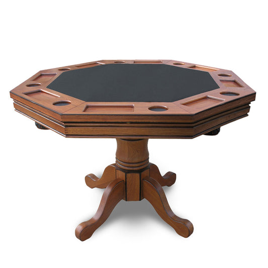 Hathaway Kingston Oak Octagon 3 in 1 Poker Table - BG2351T