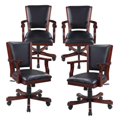Hathaway Kingston Walnut Swivel Poker Arm Chairs - Set of 4 - BG2366CH