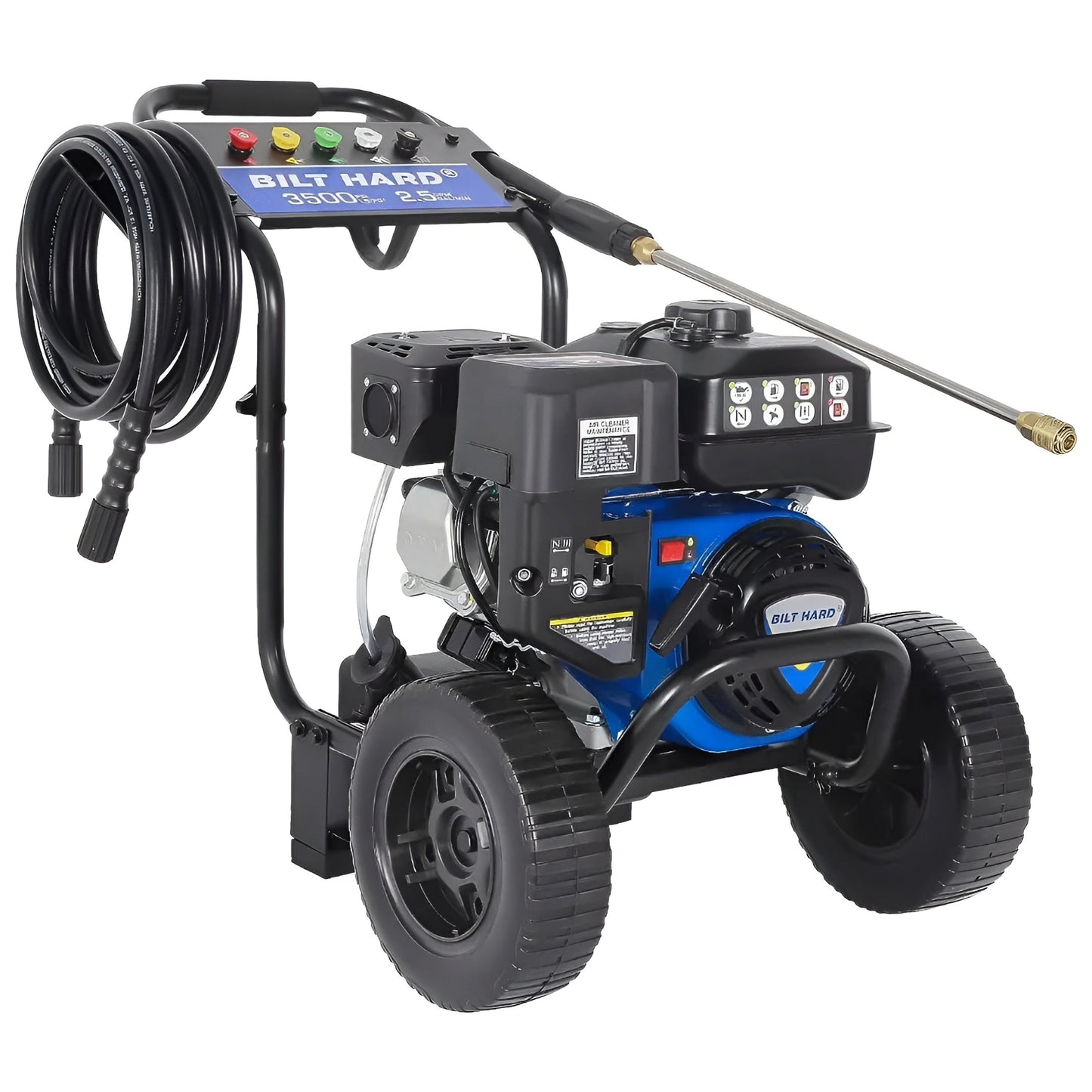 BILT HARD Gas Pressure Washer, 2.5 GPM 3500 PSI, 224cc Engine 5 QC Nozzle Tips Axial Pump Pressure Washers Gas Powered Green,Orange,White - THA-0352