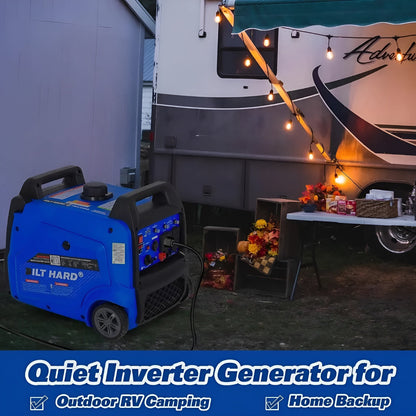 BILT HARD Portable Generator 5500 Watt, Quiet Inverter Generator with Electric Start, 120V NEMA 5-20R, NEMA TT-30R and 12V DC Output, Outdoor Generators for Home Backup Use and RV Ready - TGA-0252