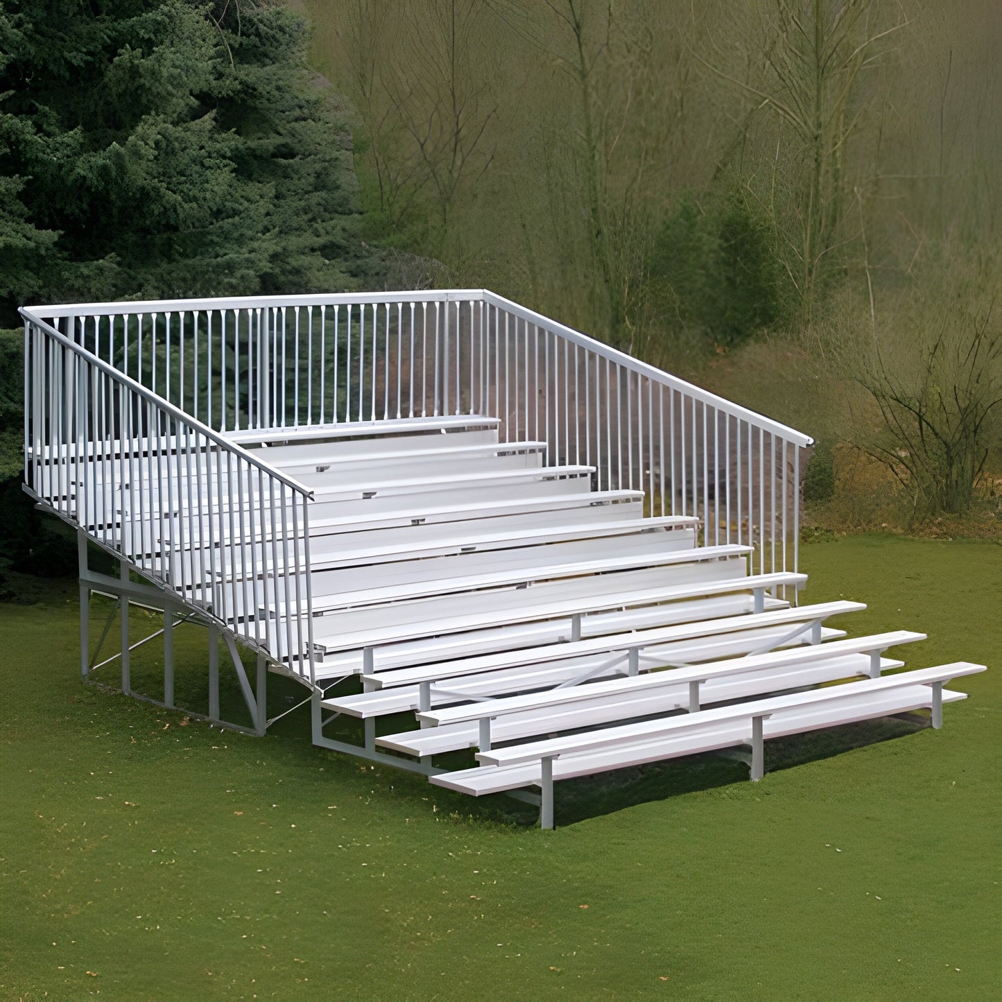 Bleacher 10 Row Enclosed Aluminum Bleacher With Guard Rail - BLCH-10GR