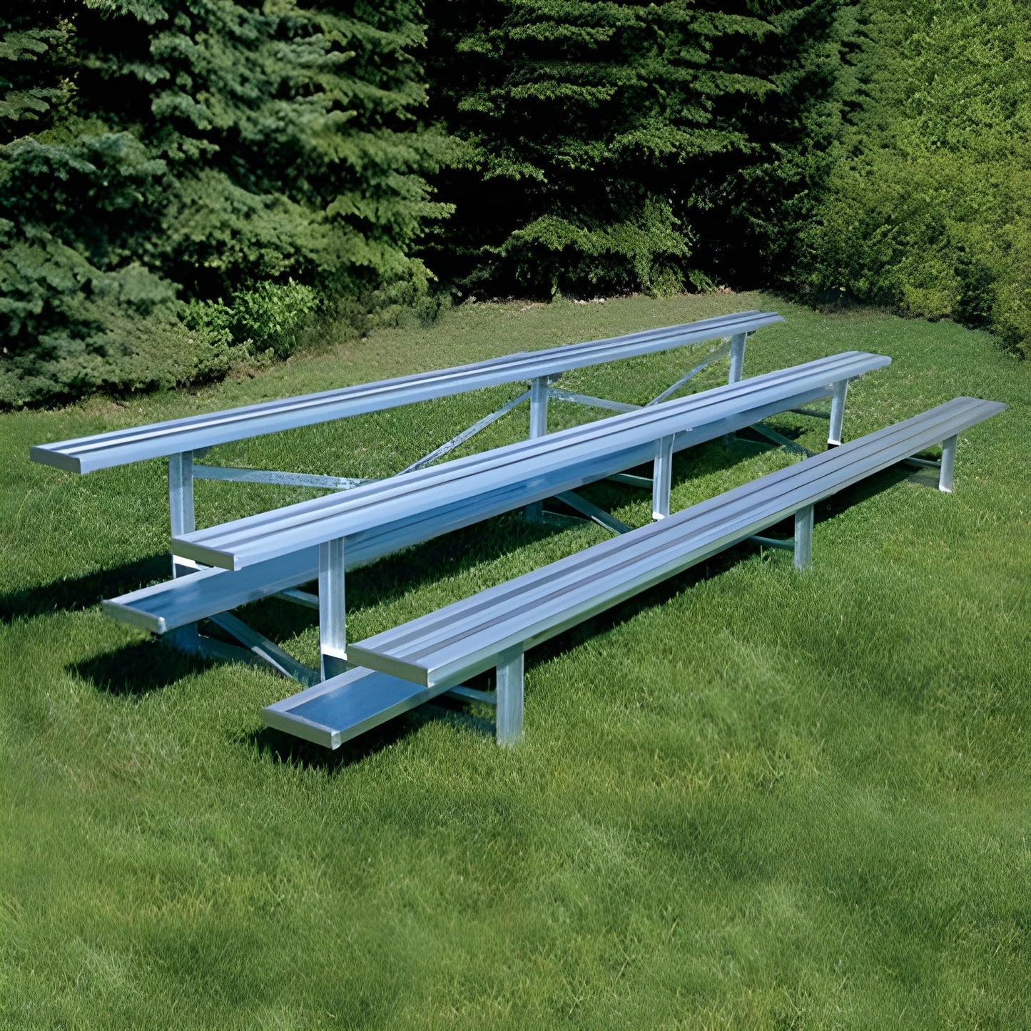 Bleacher 3 Row 15' All Aluminum Standard Bleacher - Powder Coated