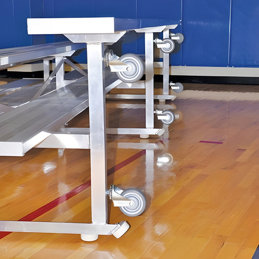 Bleacher 4 Row 21' Tip & Roll Portable Aluminum Bleacher - BLCH-421TRG