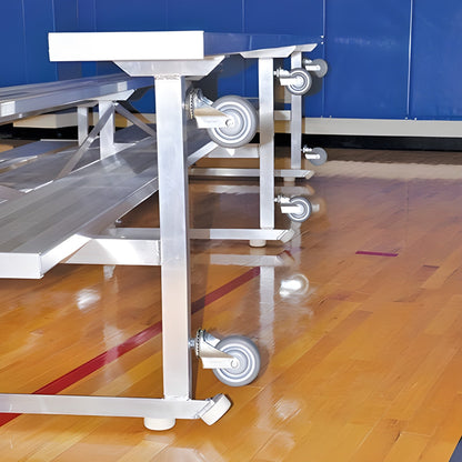 Bleacher 4 Row Portable 27' Tip & Roll Preferred Aluminum Bleacher - BLDP-427TRG