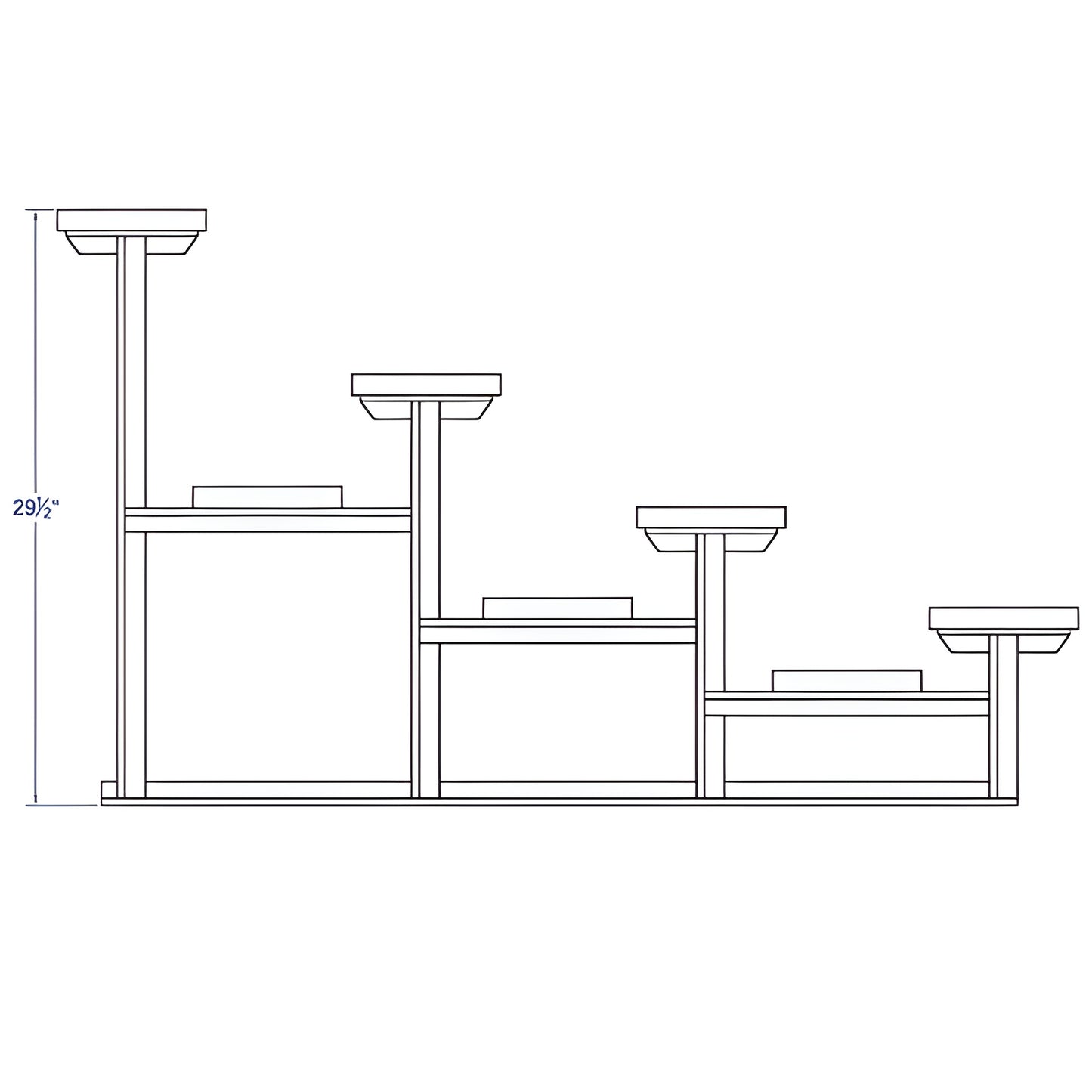 Bleacher 4 Row 27' All Aluminum Standard - HP569-1222-27