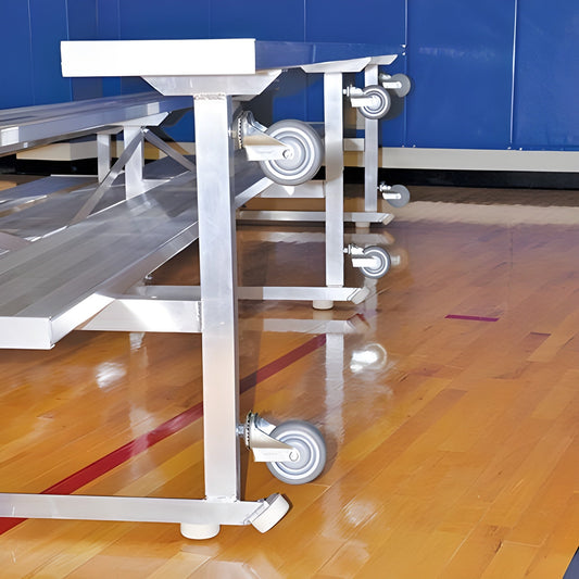 Bleacher 4 Row 15' Tip & Roll Portable Aluminum Bleacher -  BL415TR