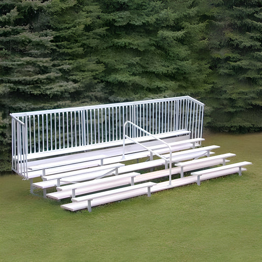 Bleacher 5 Row 21' Enclosed Aluminum Bleacher w/ Guard Rail & Aisle - BLCH-521ASGR