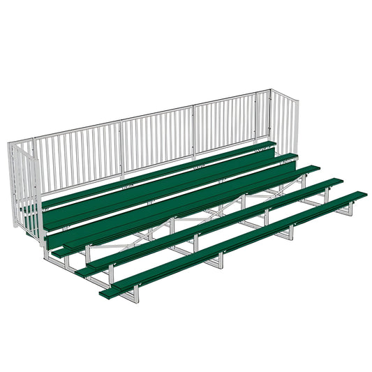 Bleacher 5 Row 15' - 27' Enclosed Aluminum Bleacher w/ Guard Rail - BLCH-5GRPC