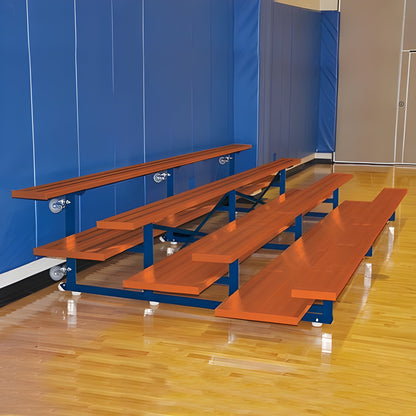 Bleacher 4 Row Portable 27' Tip & Roll Preferred Aluminum Bleacher - BLDP-427TRG