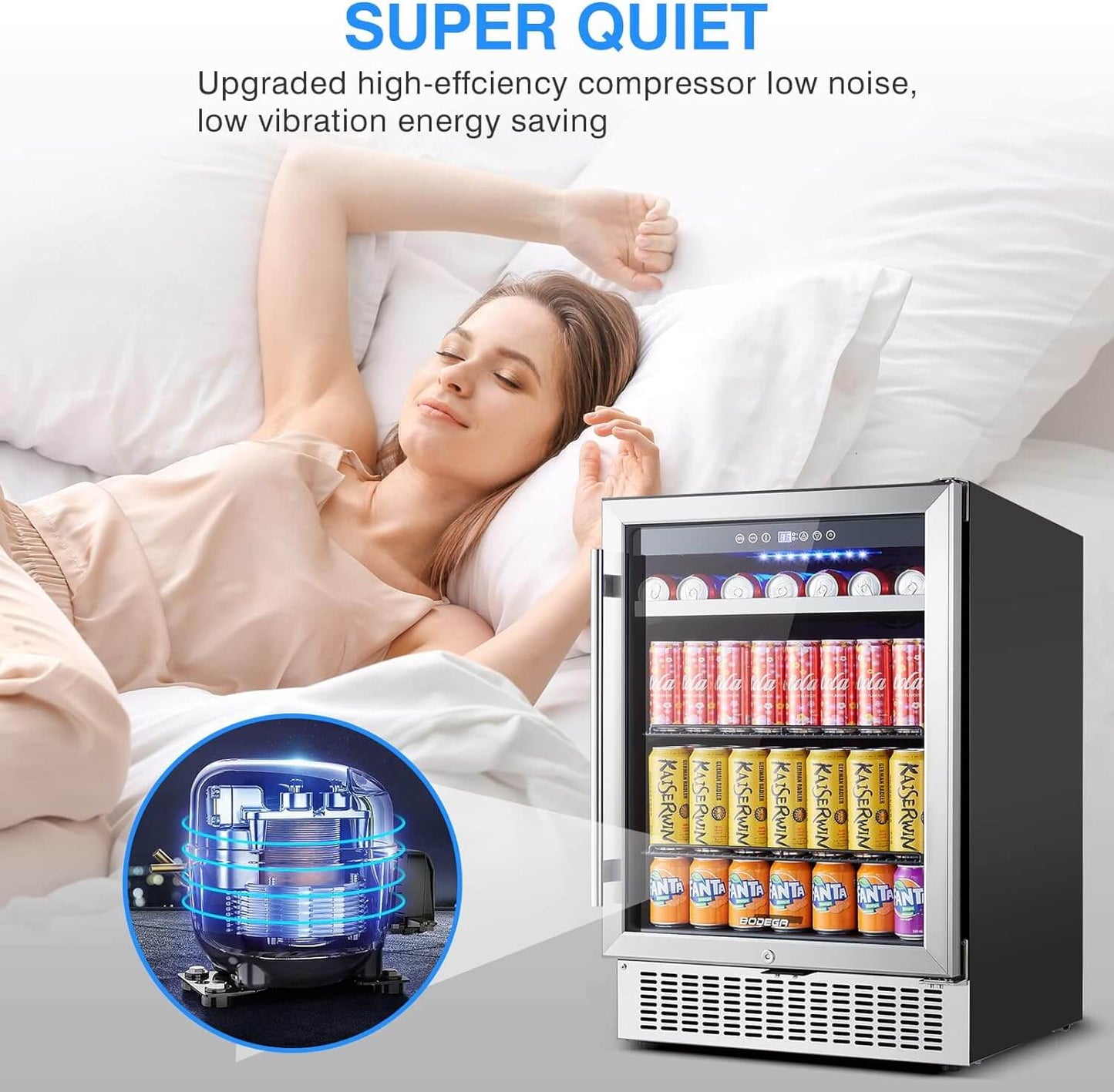 BODEGA Beverage Refrigerator 24 Inch 180 Cans Beer Fridge - YC-150C