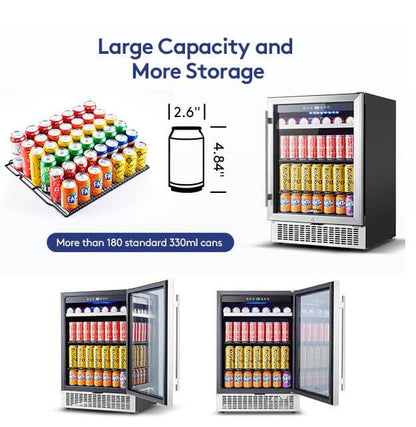 BODEGA Beverage Refrigerator 24 Inch 180 Cans Beer Fridge - YC-150C