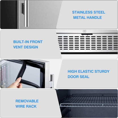 BODEGA Beverage Refrigerator 24 Inch 180 Cans Beer Fridge - YC-150C