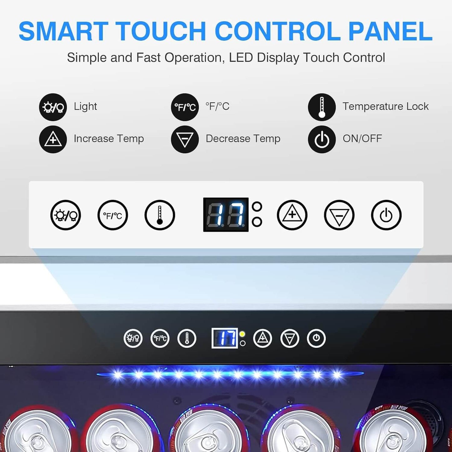 BODEGA Beverage Refrigerator 24 Inch 180 Cans Beer Fridge - YC-150C