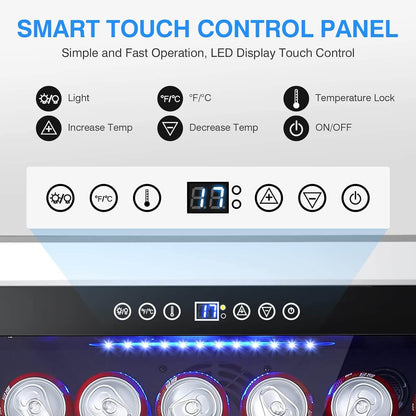 BODEGA Beverage Refrigerator 24 Inch 180 Cans Beer Fridge - YC-150C
