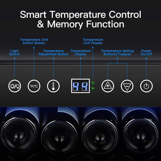 BODEGAcooler 24" Free Standing 154 Bottles Wine Cooler Single Zone - 408A