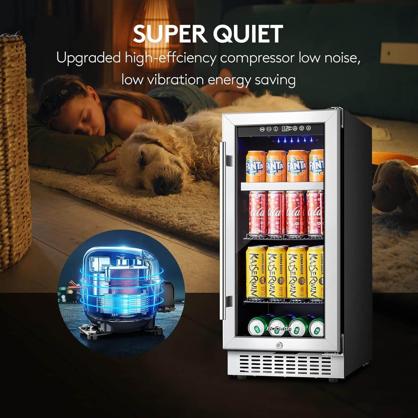 BODEGA Beverage Refrigerator Cooler 15 inch 100 Cans
