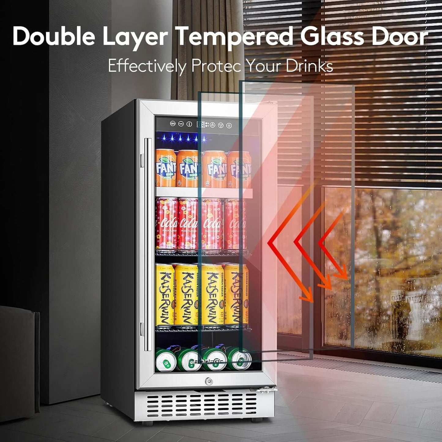 BODEGA Beverage Refrigerator Cooler 15 inch 100 Cans