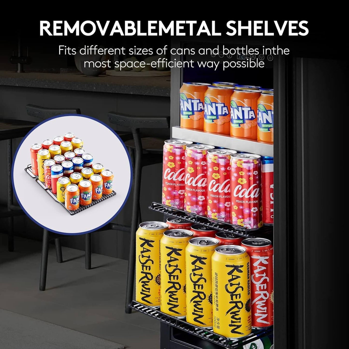 BODEGA Beverage Refrigerator Cooler 15 inch 100 Cans