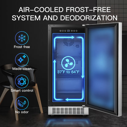 BODEGAcooler 15 Inch Beverage Cooler 100 Can Outdoor Fridge - YC-100A-US