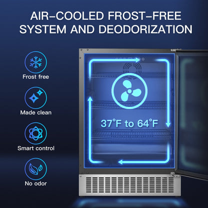 BODEGAcooler 24"  Beverage Fridge in Stainless Steel 180 Can Outdoor Fridge - YC-150A-US