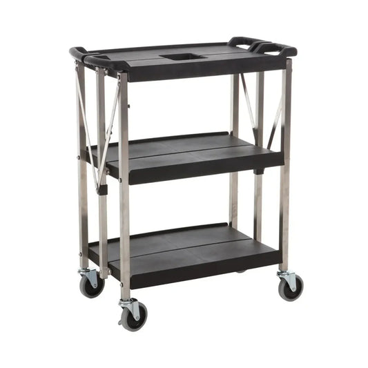 CAC ChinaUtility Cart Foldable 3-Tier 30x16-1/2x36"H Set - BTCF-30S