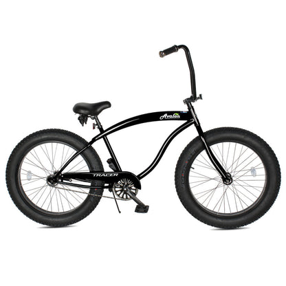 Tracer 26" Avalon GT Fat Tire Stretch Beach Cruiser Bike - MB-AVALON GT-BK/BK