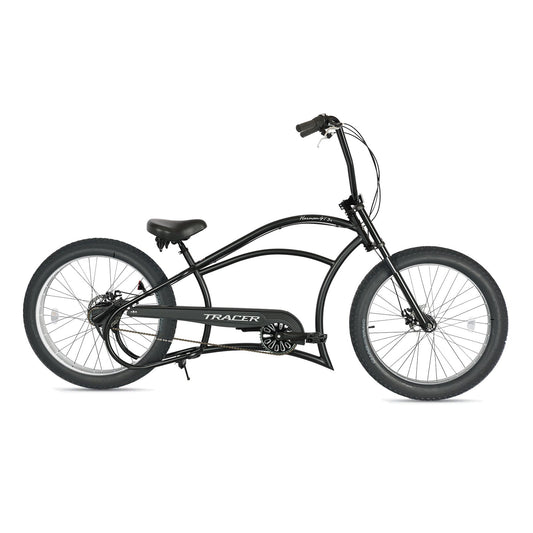 Tracer 26" Harman 3-Speed Vintage Chopper Stretch Fat Tire Bike - MB-HARMAN-3I-GT-BK/PLS