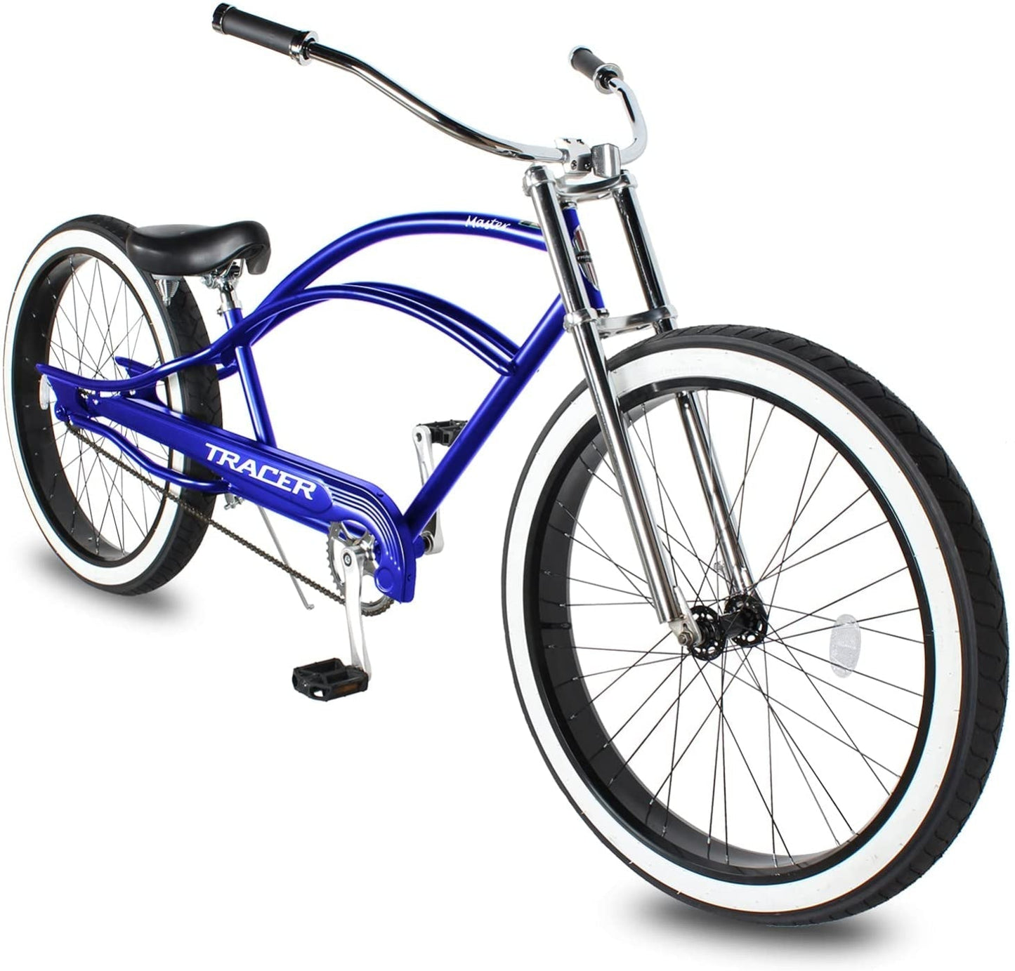 Tracer 29" Master 1-Speed Chopper Stretch Beach Cruiser Fat Tire Bike - MB-MASTER-BK
