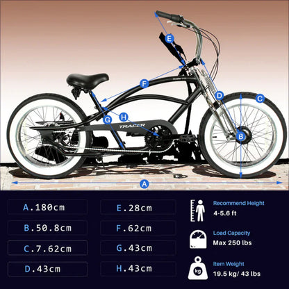 Tracer 20" Master 3i 3-Speed Chopper Style Cruiser Bike - MB-MASTER 3I DS-MBK