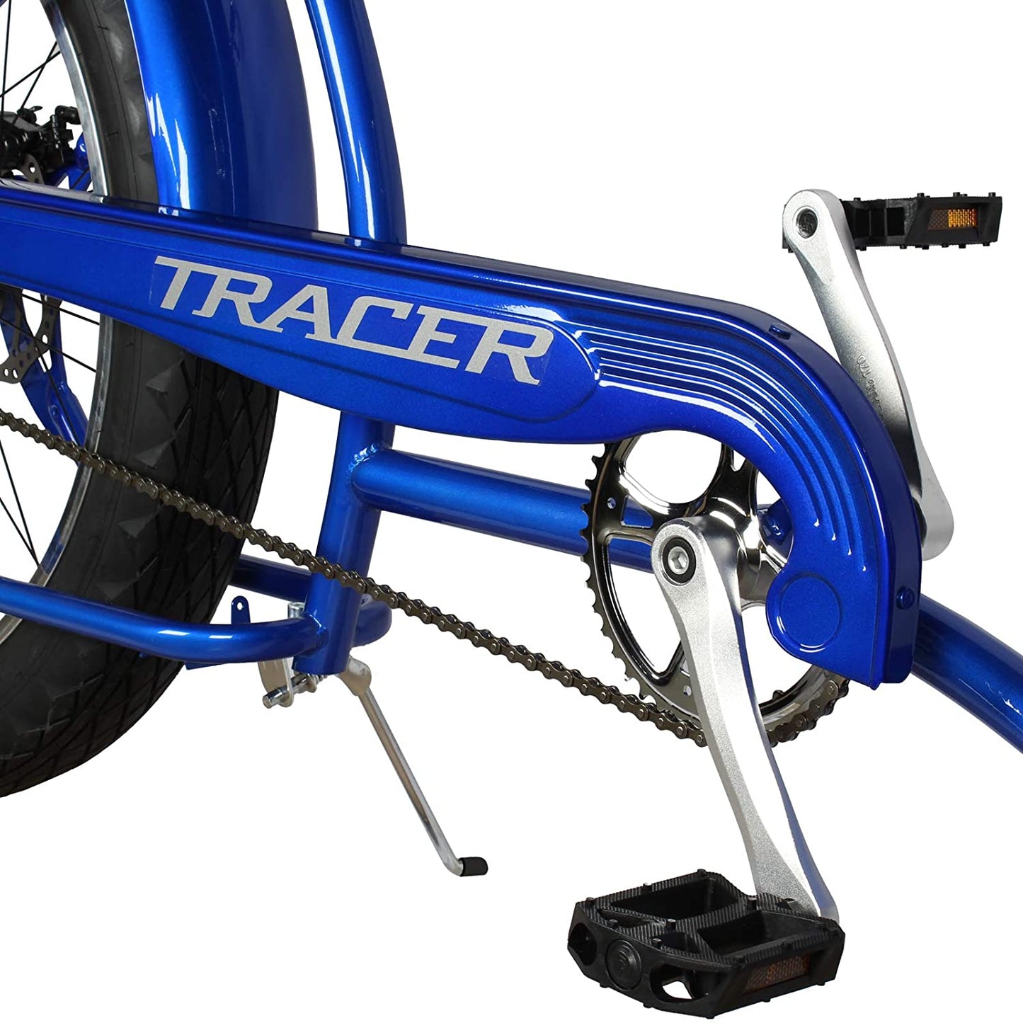 Tracer 26" Santak GT Chopper Stretch Cruiser 1-Speed Fat Tire Bike - MB-SANTAK-BL