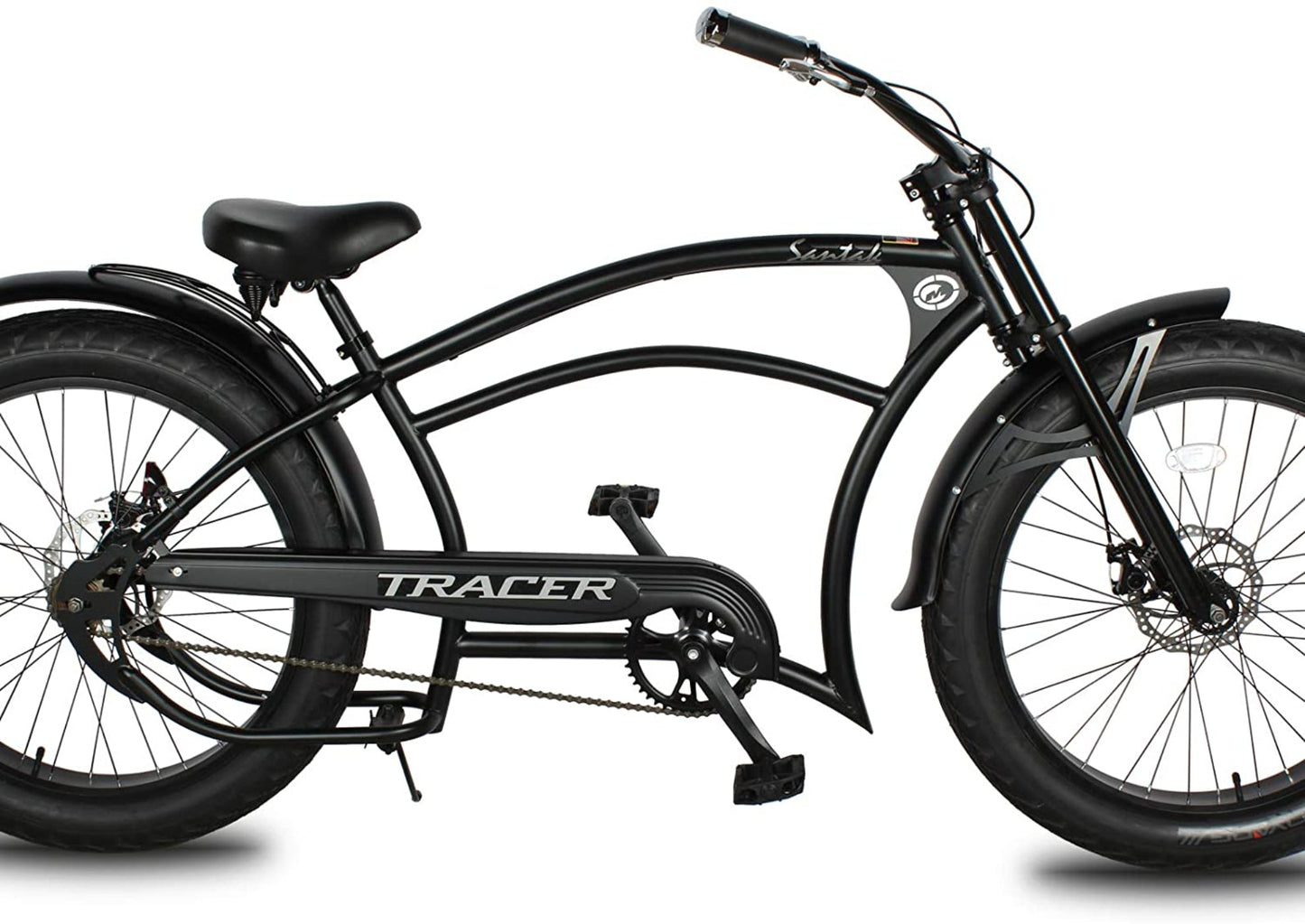 Tracer 26" Santak GT Chopper Stretch Cruiser 1-Speed Fat Tire Bike - MB-SANTAK-BL
