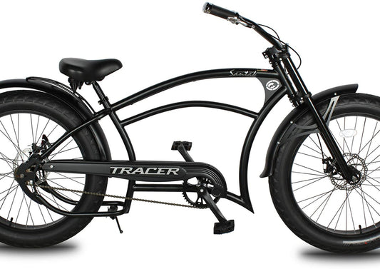 Tracer 26" Santak GT Chopper Stretch Cruiser 1-Speed Fat Tire Bike - MB-SANTAK-BL
