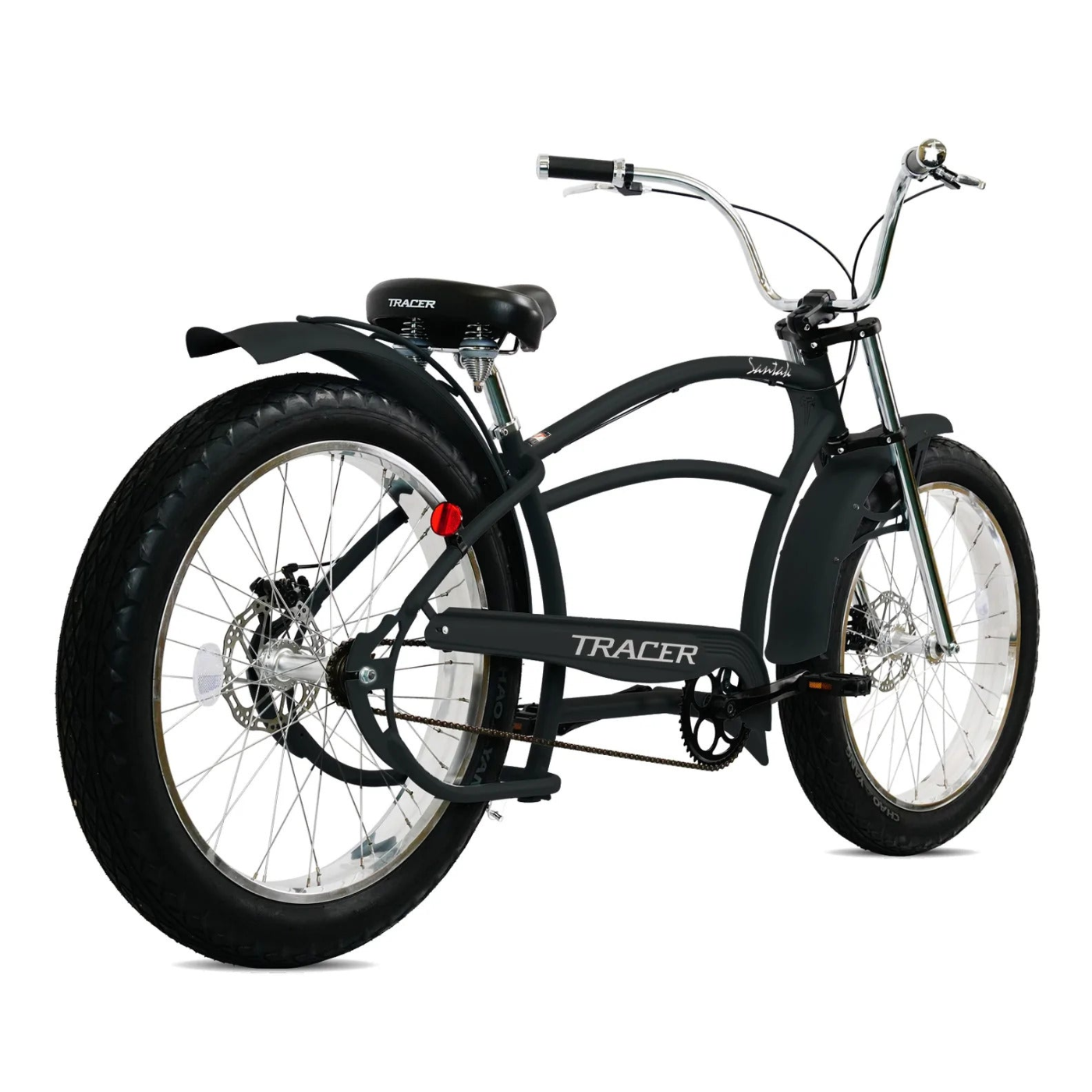 Tracer 26" Santak GT Chopper Stretch Cruiser 1-Speed Fat Tire Bike - MB-SANTAK-BL