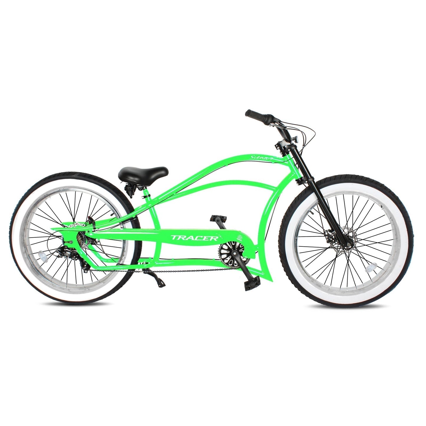 Tracer 26" Siena Chopper Stretch Cruiser Fat Tire Bike - MB-SIENA-M-BK/PLS