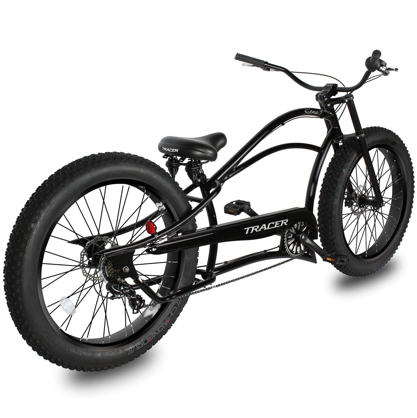 Tracer 26" Siena Chopper Stretch Cruiser Fat Tire Bike - MB-SIENA-M-BK/PLS