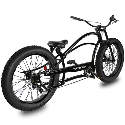 Tracer 26" Siena Chopper Stretch Cruiser Fat Tire Bike - MB-SIENA-M-BK/PLS