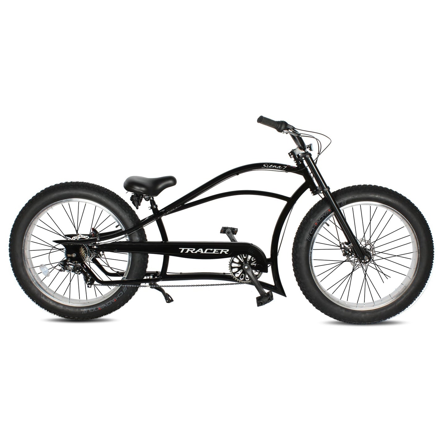 Tracer 26" Siena Chopper Stretch Cruiser Fat Tire Bike - MB-SIENA-M-BK/PLS